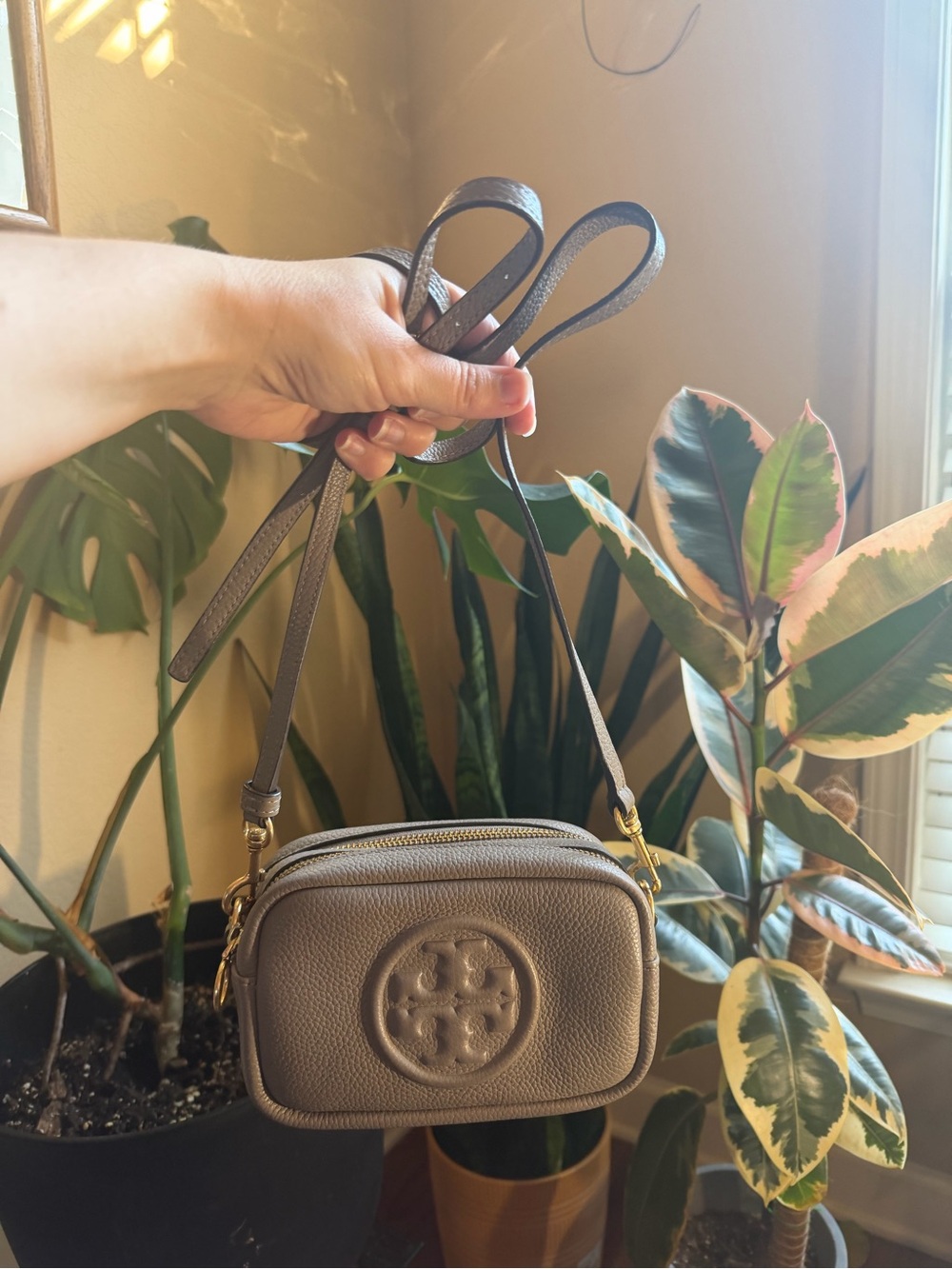 Tory Burch Leather Mini Camera Crossbody Bag